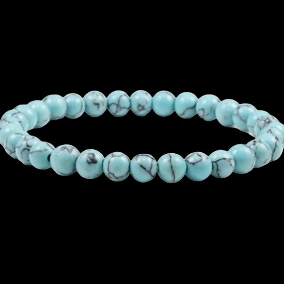 Reiki AAA Blue Howlite Handmade Bracelet 8mm Beads 17cm - 8.3in Size L8 - Picture 2 of 2